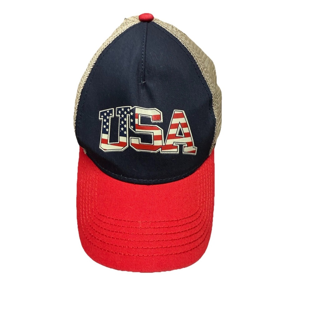 USA Patriotic Trucker Hat Mesh Snapback Red White Blue America Cap H3 'Merica